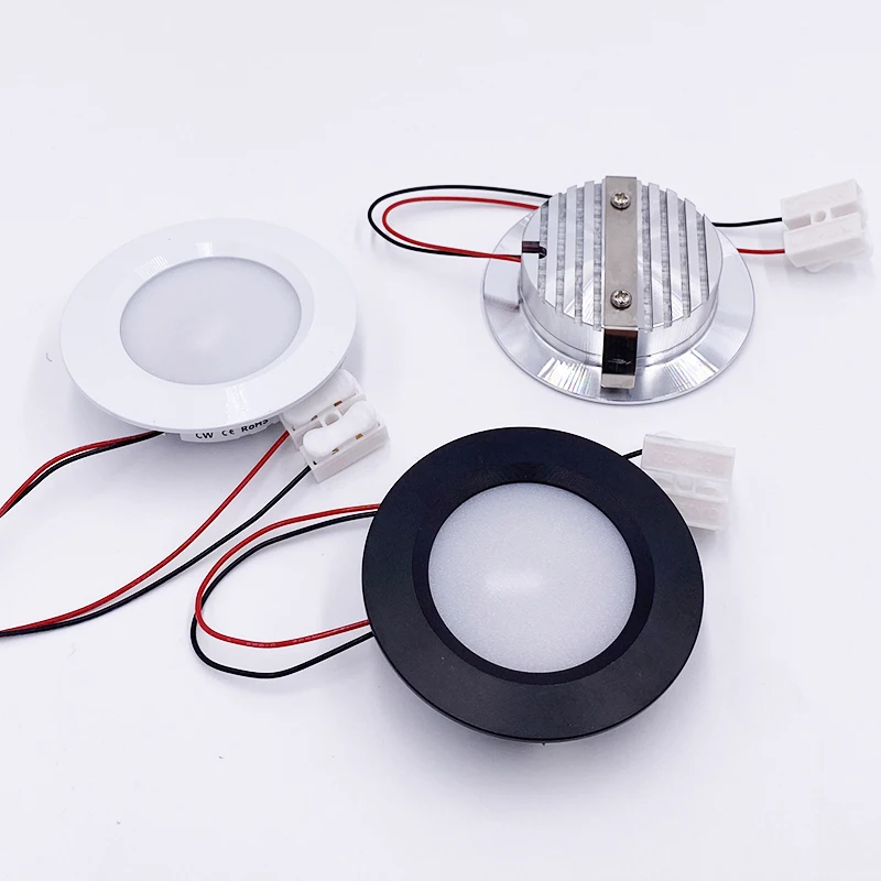 Downlight LED 3W wpuszczana okrągła lampa sufitowa Led AC220V oświetlenie panelowe szafka wino oświetlenie wewnętrzne ciepły/zimny biały cuthole 55mm