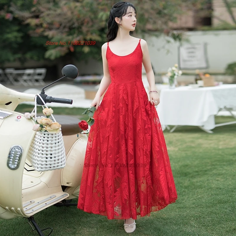 2025 chinese traditional dress vintage mesh flower sleeveless dress national princess chiffon hanfu sundress retro a-line dress