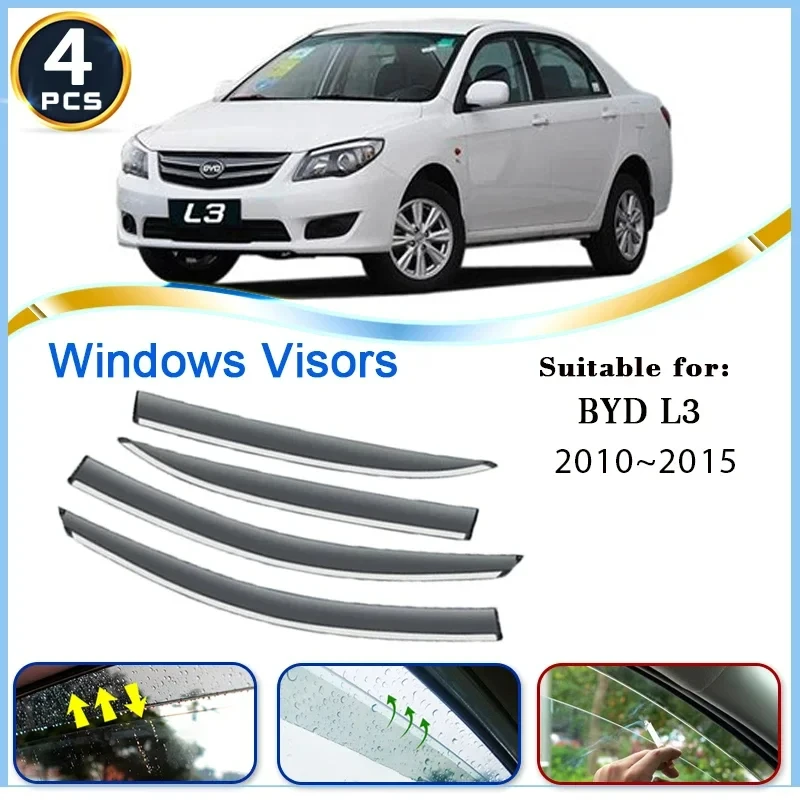 

Car Window Visor For BYD L3 F5 F3 Plus 2010~2015 2012 Waterproof Rain Guard Deflector Windshield Eyebrow Awning Auto Accessories