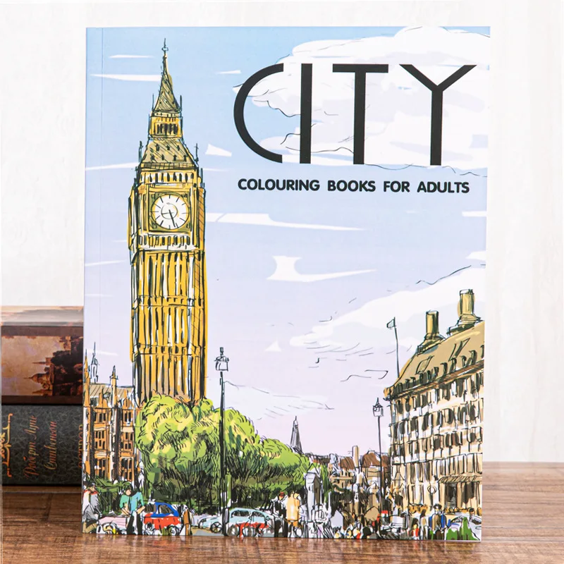 Beautiful City Landscape Coloring Book Adult Decompression City Landscape Sketch Painting Book