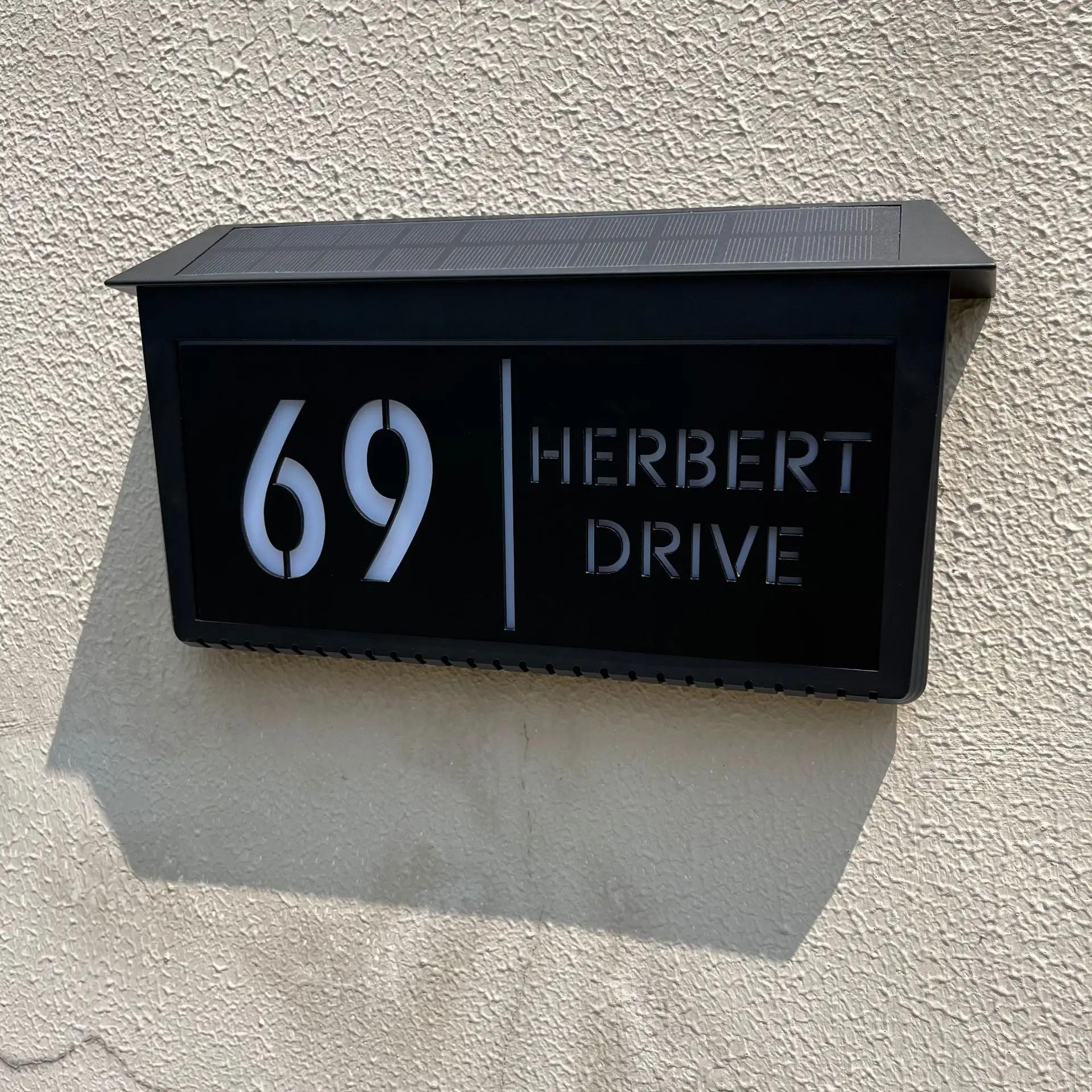 Solar House Address Sign Changeable Light High brightness Modern Residential Sign Outdoor House Number Street Name Door Plates