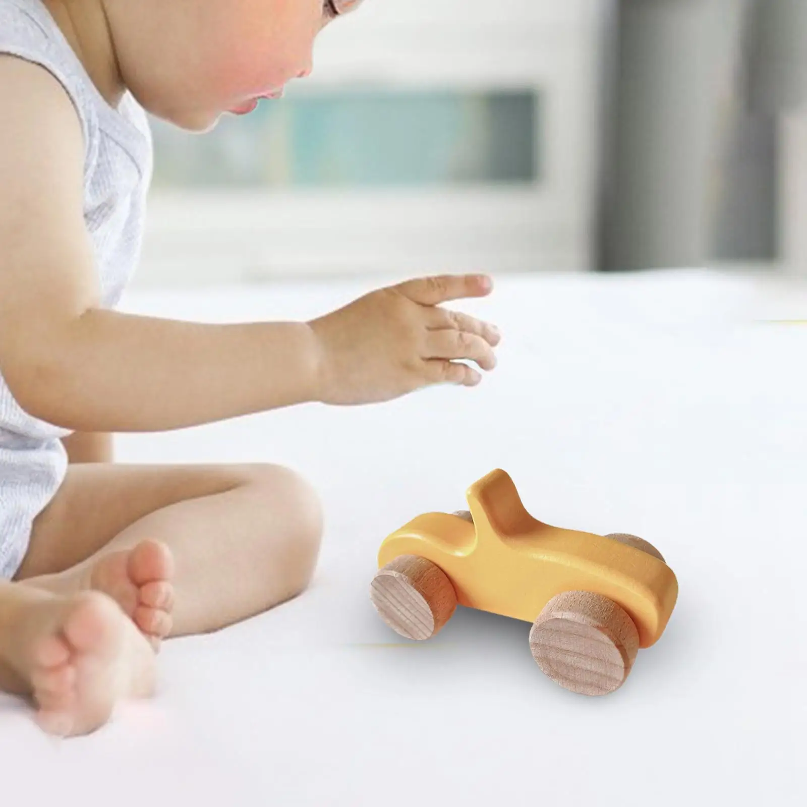 Vehículos de madera lisos Montessori juguetes vehículos de juguete de madera para niños pequeños