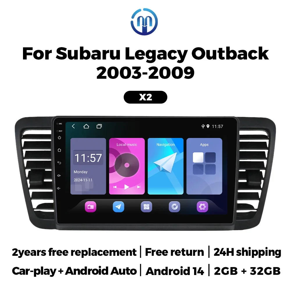 

Автомобильное радио Android 14 для Subaru Outback 3 Legacy 4 2003 2004 2005 2006 2007 2008 2009 Carplay Audio Мультимедийный плеер GPS Стерео