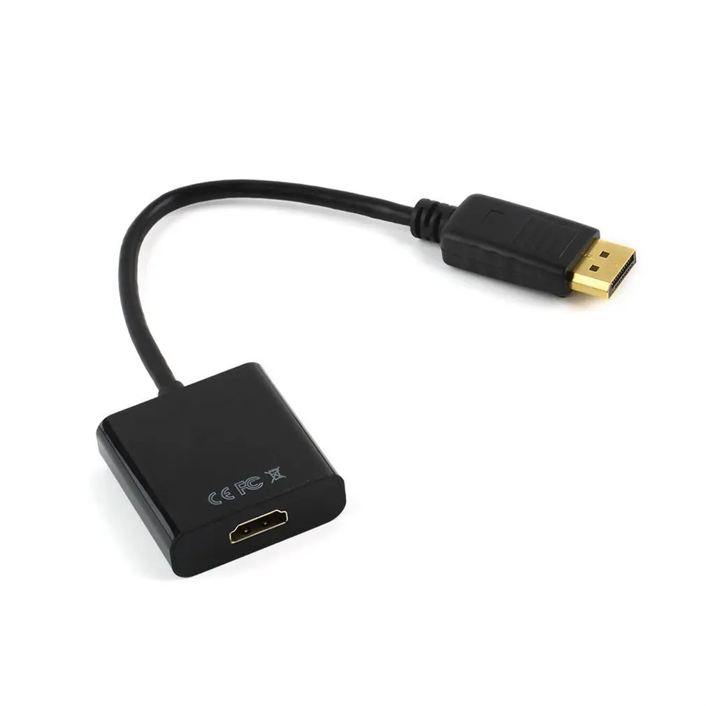 Displayport DP para HDMI-compatível cabo adaptador macho para fêmea ForLaptop PC Display Port para 1080P HDMI-compatível Cord Converter
