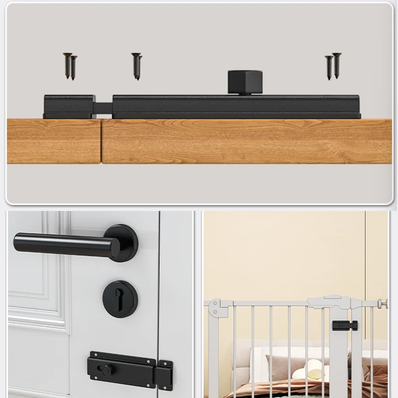 Anti-theft Aluminum Alloy Door Latch Hasp Buckle Bolt Hotel Office Security Lock Wooden Gate Window Kitchen Home Improvement