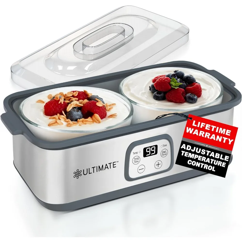 Yogurt Maker, 1-Quart Containers - Make Trillions of Live Probiotics with Adjustable Temp - Best Greek， Ice Cream Machine