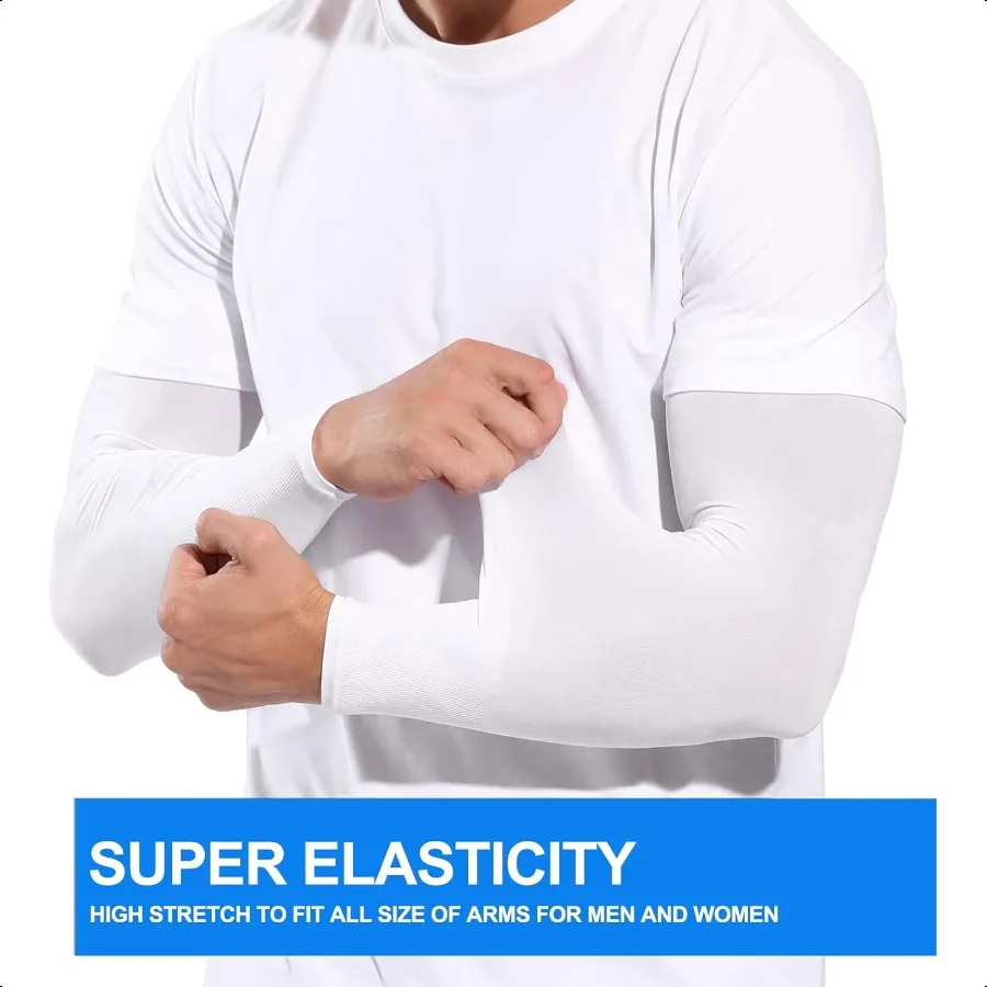 4 pares de mangas de braço com proteção solar UV para homens e mulheres, capa de braço UPF 50 para beisebol, ciclismo, basquete