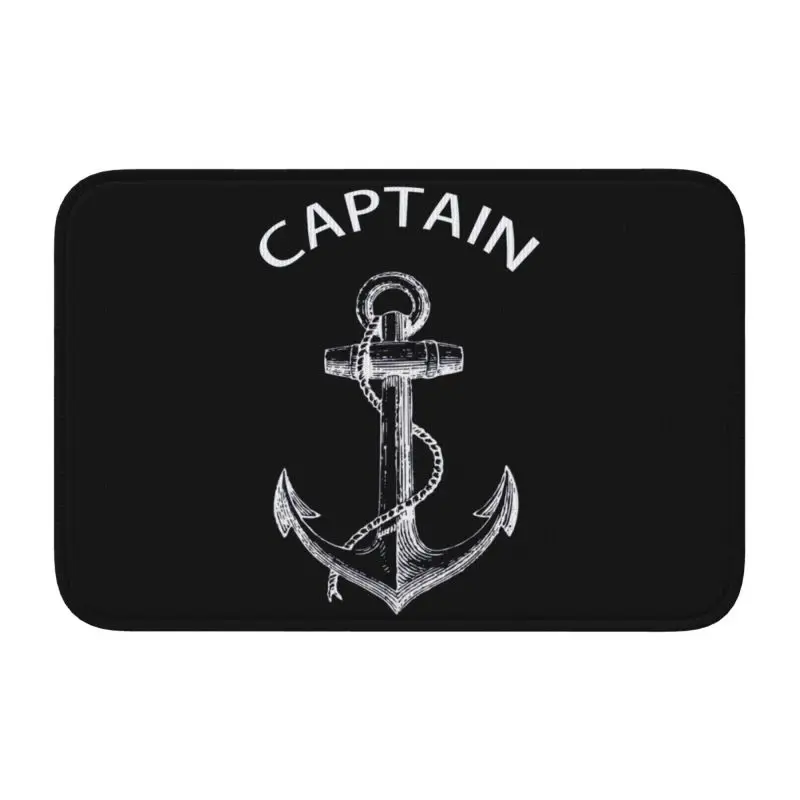 Custom Captain Anchor Front Floor Door Entrance Welcome Mat Indoor Nautical Sailor Adventure Balcony Room Carpet Rug Footpad