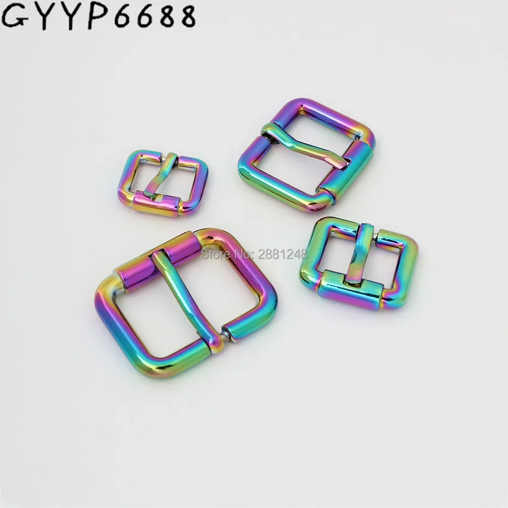 Rainbow 16mm 19mm 25mm 31 38mm polished turnbuckle pin buckle bags/belts rainbow buckles round slider buckle  tri glide