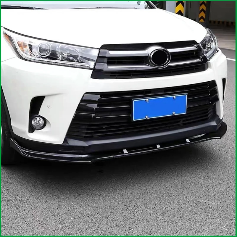 

For Toyota Highlander Kluger 2017-2019 Front Bumper Lip Diffuser Protector Spoiler Body Kit Cover Trim Car Styling Accessories