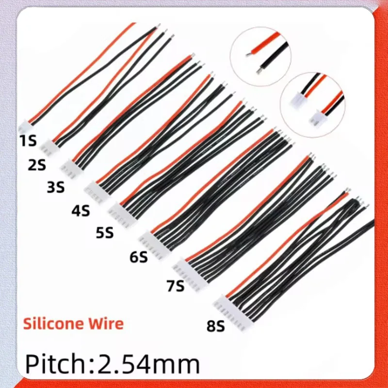 10pcs 20cm Balancer Cable Silicone Wire 1s 2s 3s 4s 5s 6s 7s 8s Rc Lipo Battery Balancer Charger Plug Connector22awg Rc airplane