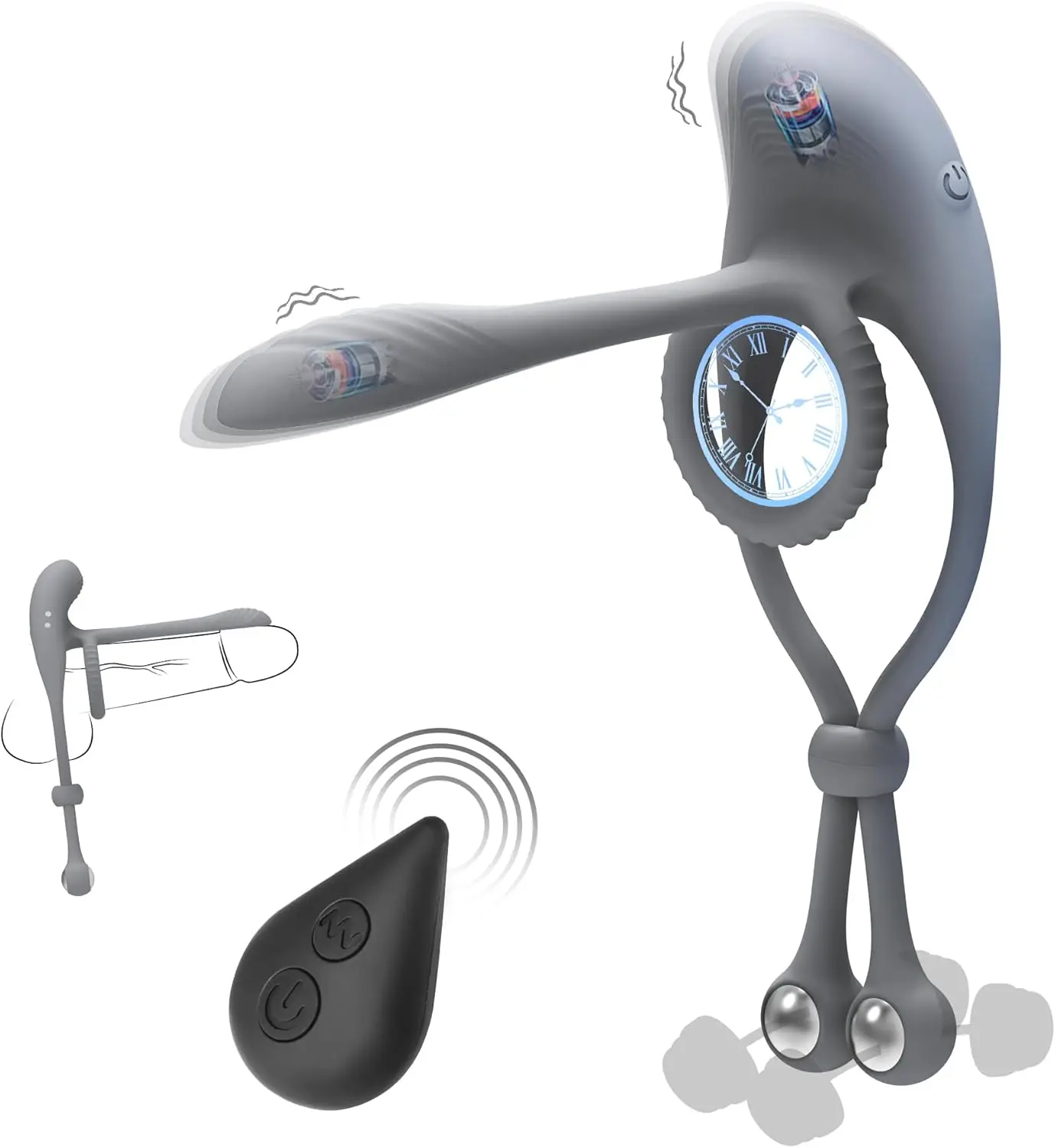 تهتز خاتم الديك ألعاب مثيرة للرجال ، ذكر هزاز القضيب الدائري الجنس لعب مع 2 كرة معدنية قابلة للإزالة للرجال الانتصاب الجنس ، عن بعد #1