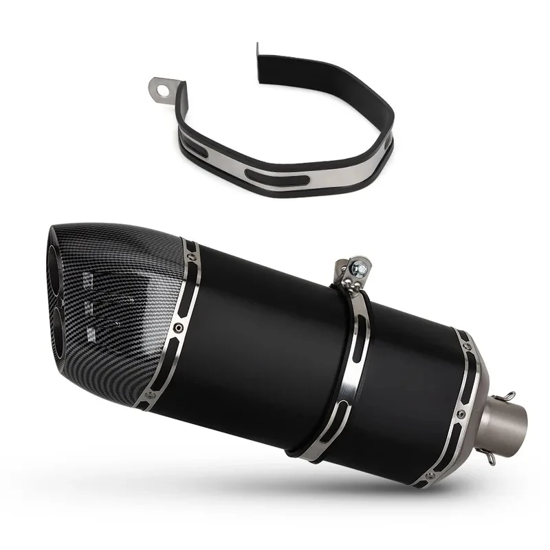 Slip-On Exhaust Middle Link Pipe with Giant Shield Muffler For Benelli TRK502X TRK552X