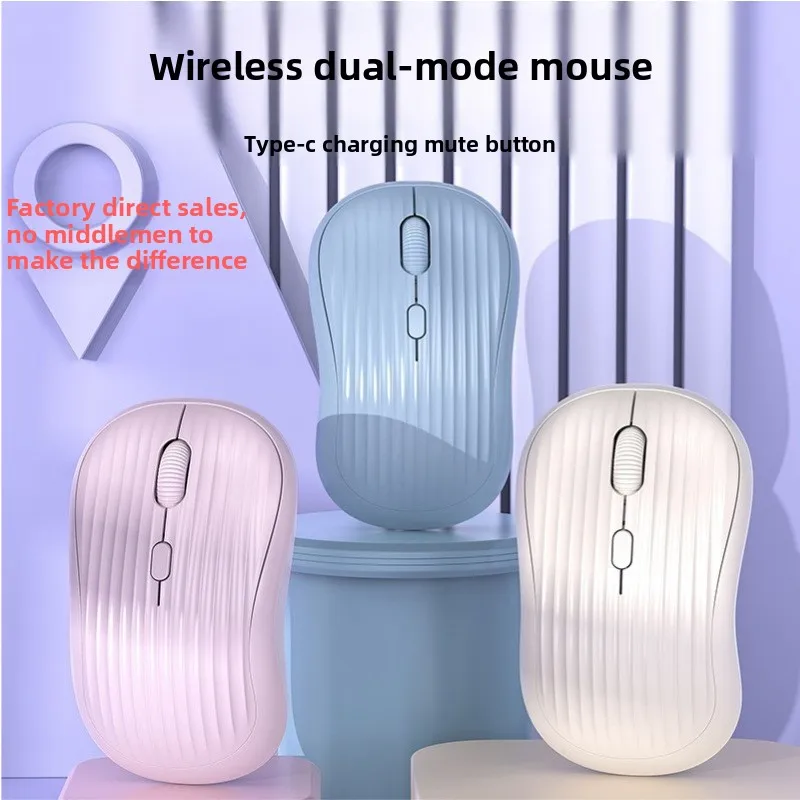 Mouse Bluetooth wireless dual-mode: silenzioso, compatibile con telefoni, tablet, iPad e laptop, per uso ufficio