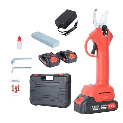 2 21V Cordless Brushless Electric Pruning Shears Garden Branch Cutter Cuts branches, garden plants, cloth or cable depending on