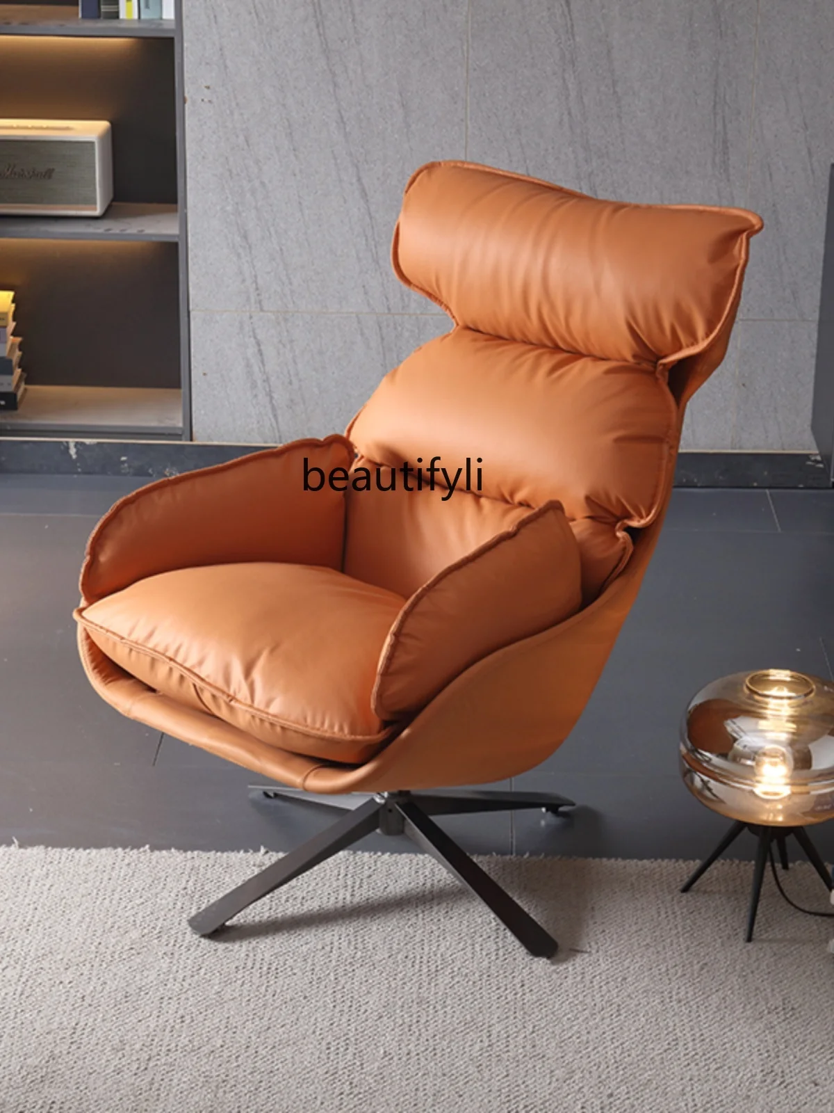 Italian Light Luxury High Back Sofa Swivel Chair Simple Single Leisure Chair Lazy Living Room Home Comfortable Chair