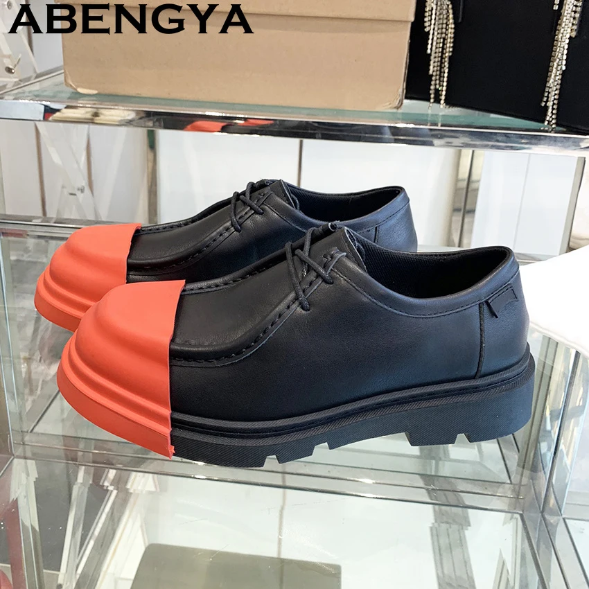 

Multicolour Real Leather Thick Bottom loafers Shoes Women & Men Round Toe Platform Punk Shoes Summer Baroque Fashion Flat Shoes