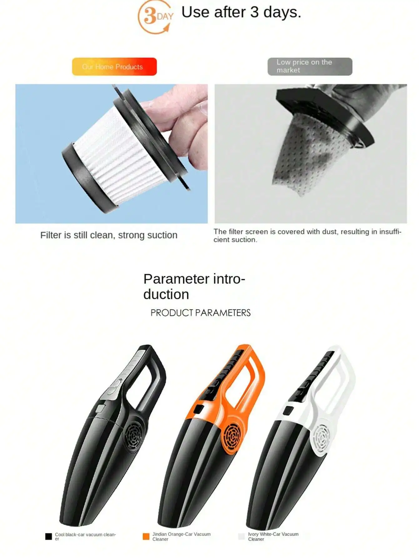 مكنسة كهربائية للسيارة بقوة 5000 مللي بار، شفط قوي، مكنسة كهربائية صغيرة لاسلكية منزلية جافة/رطبة