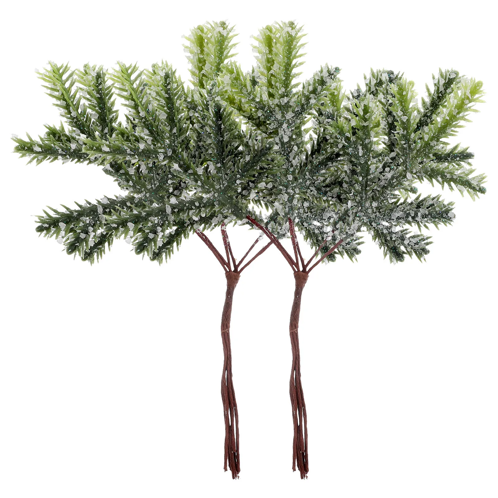 

2 Pcs Simulated Pine Branches and Flower Wreath Picks for Crafts Fake Greenery Xmas Garland Decorative Artificial Fir Decorate