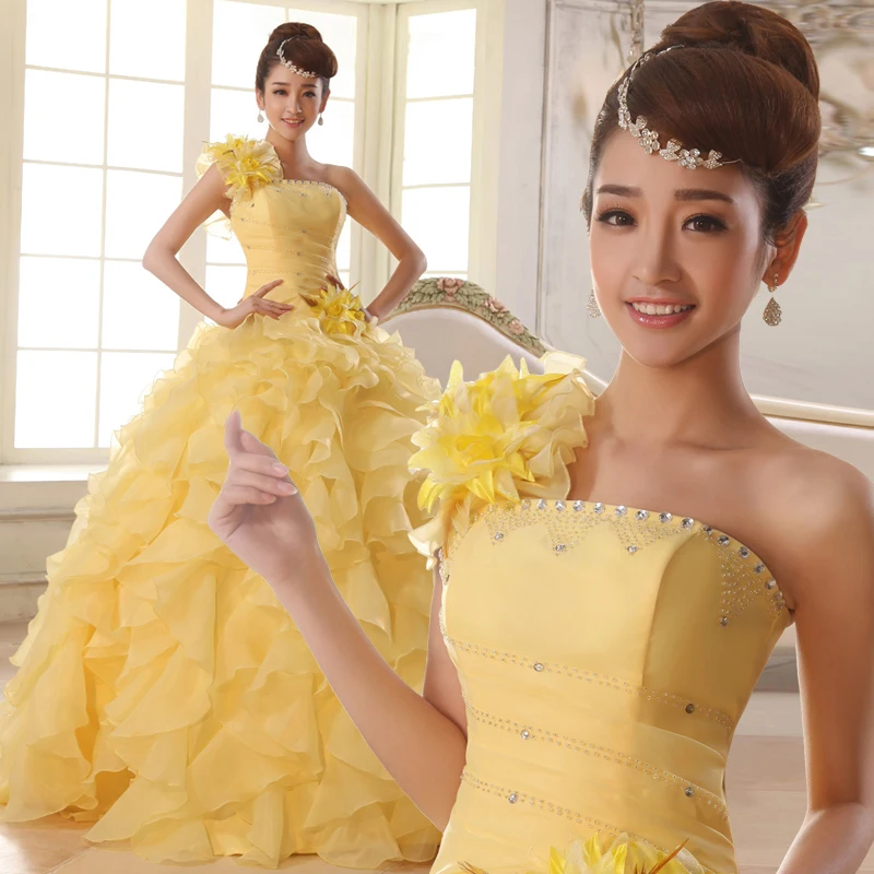 Gaun Quinceanera Warna Permen Gaun Bola Ukuran Plus Berjenjang Gaun Panjang Lantai Satu Bahu Fashion Sukria Balowa Buatan Khusus