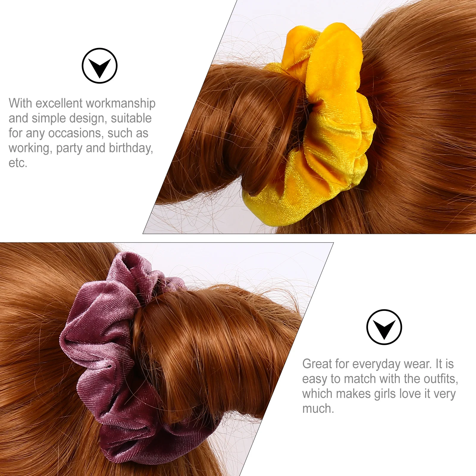 

6 шт., резинки для волос из шелковой ткани для женщин, мягкие эластичные резинки для волос без повреждений, удобный стиль на весь день