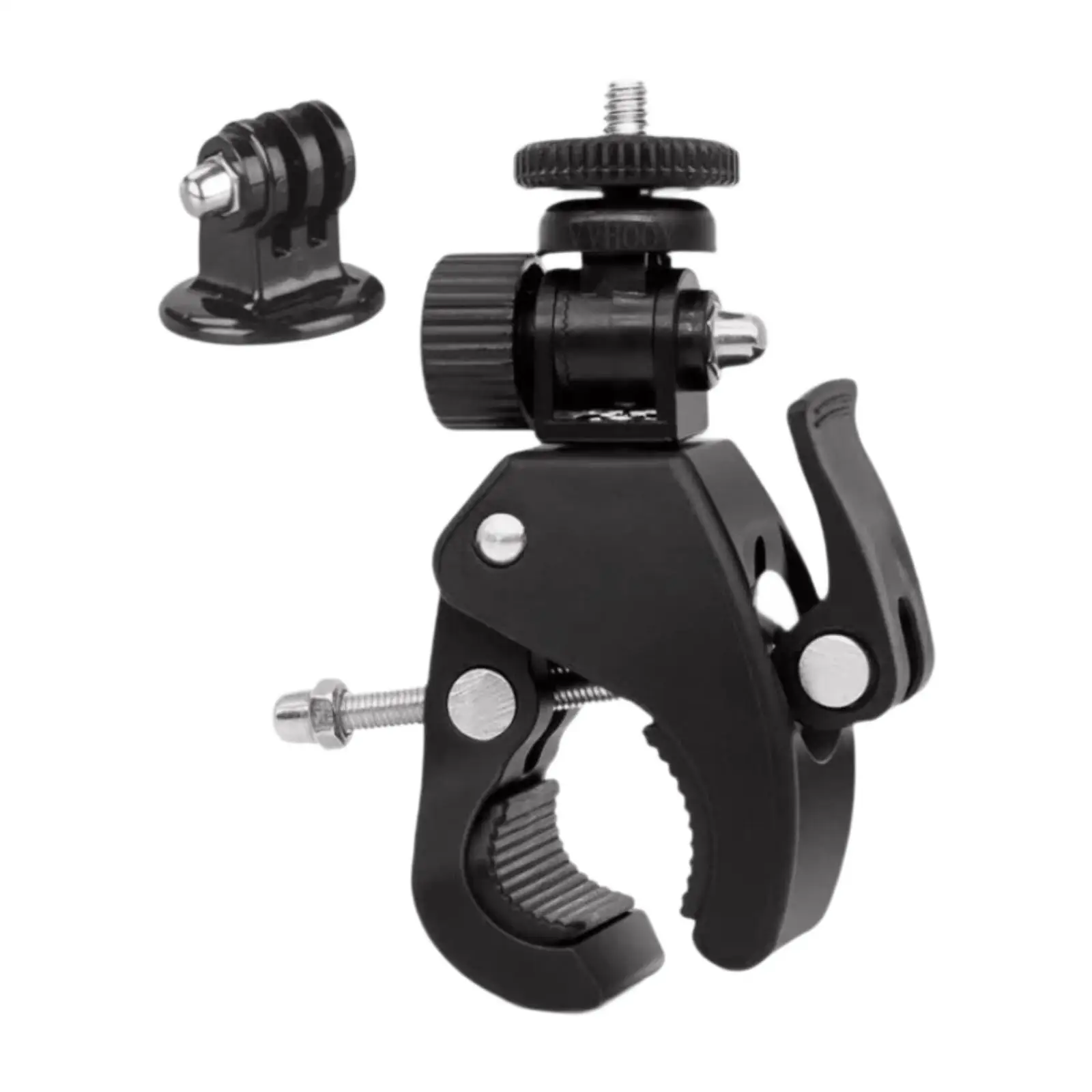 Motorcycle Camera Mount Motion Camera with Adapter Phone Mount, O Shaped Clamp Professional Sturdy Easy Installation