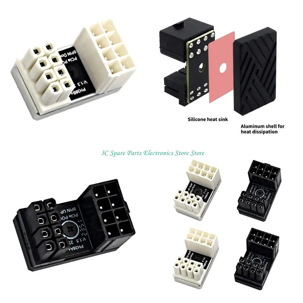 

SZ 8Pin Graphics Card Power Supply Cable Connector 180 Degree 8Pins Adapter