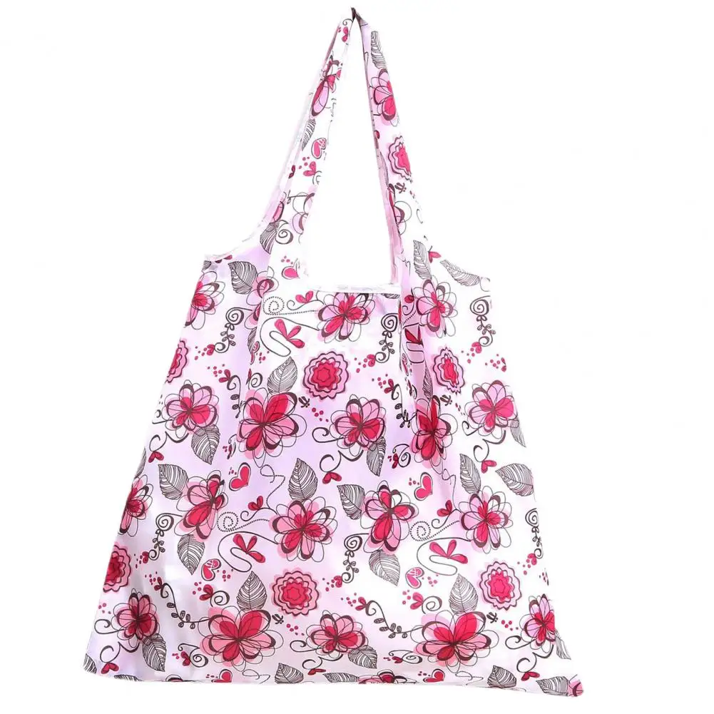 Reusable Printed Shopping Tote Shopping Bag Printing Foldable Polyester Casual Large Capacity Groceries Bag Household Supplies