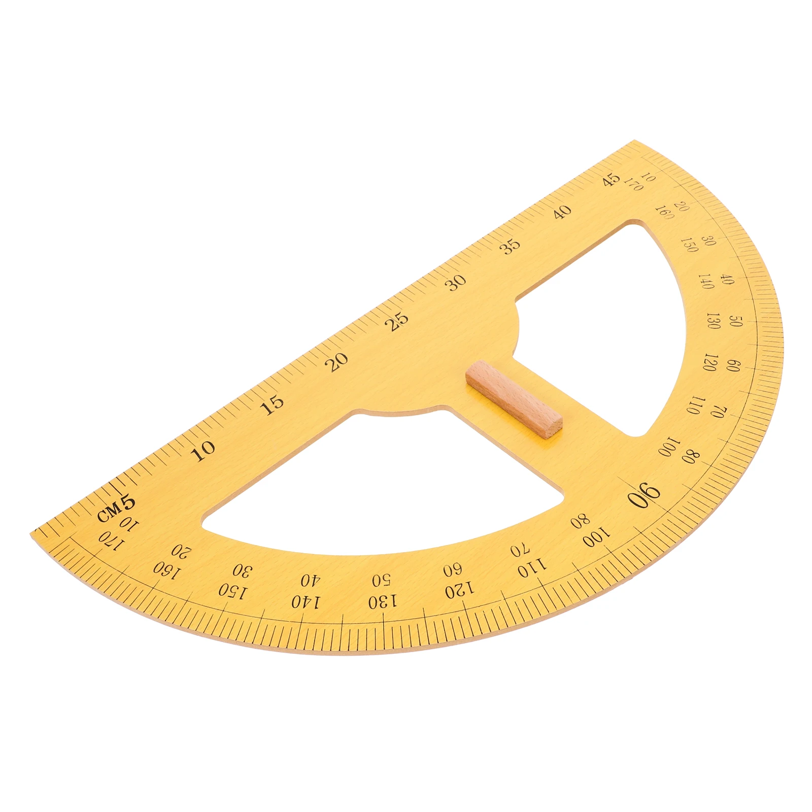 Large Wooden Handheld Protractor 180 Degree Angle Measuring Tool for Math Teaching Drawing Education Protractor for Teacher