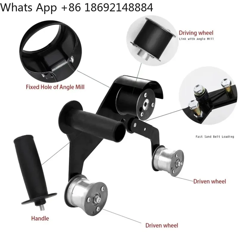 

Angle grinder to belt machine head, stainless steel round tube wire drawing polishing accessories