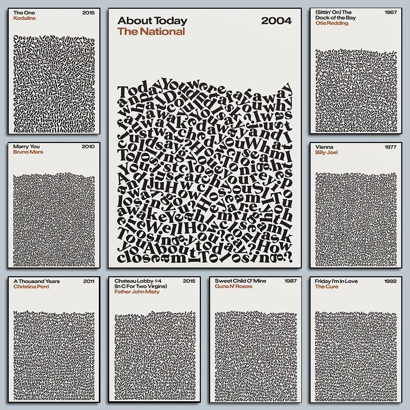 كلمات علاج ملصق علاج الجمعة أنا في الحب أغنية يطبع أغنية واحدة حائط لوح رسم صور فنية ديكور غرفة المنزل #1