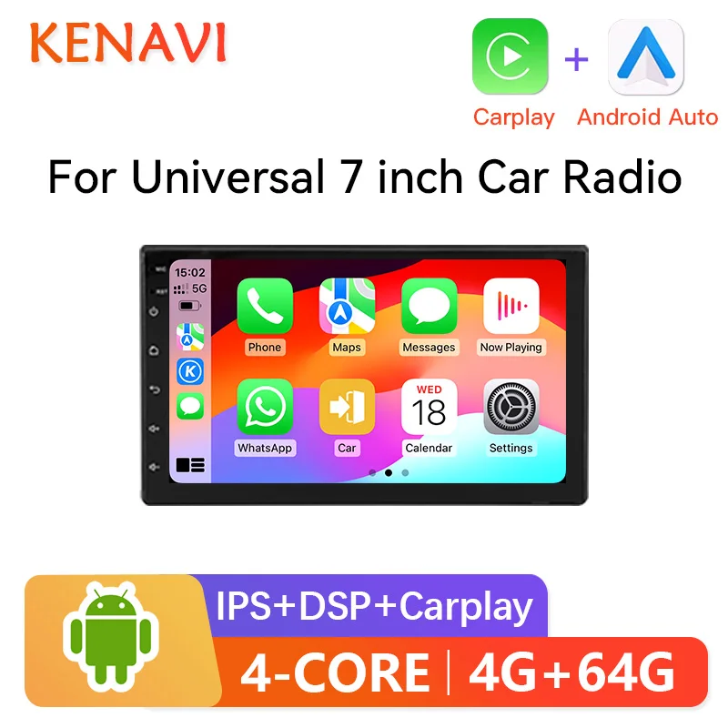 

7-дюймовый универсальный автомобильный стерео радио 2 Din Android для Volkswagen Nissan Hyundai Kia Toyota мультимедийный плеер навигация GPS Carplay авто головное устройство без DVD с экраном интеллектуальные системы