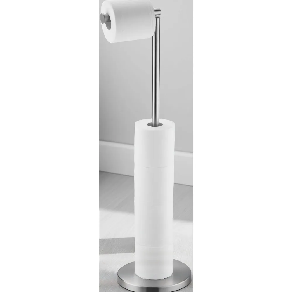 

Stainless Steel Toilet Paper Holder Stand with Storage, Heavy Duty Rustproof Bathroom Tissue Roll Dispenser for Home