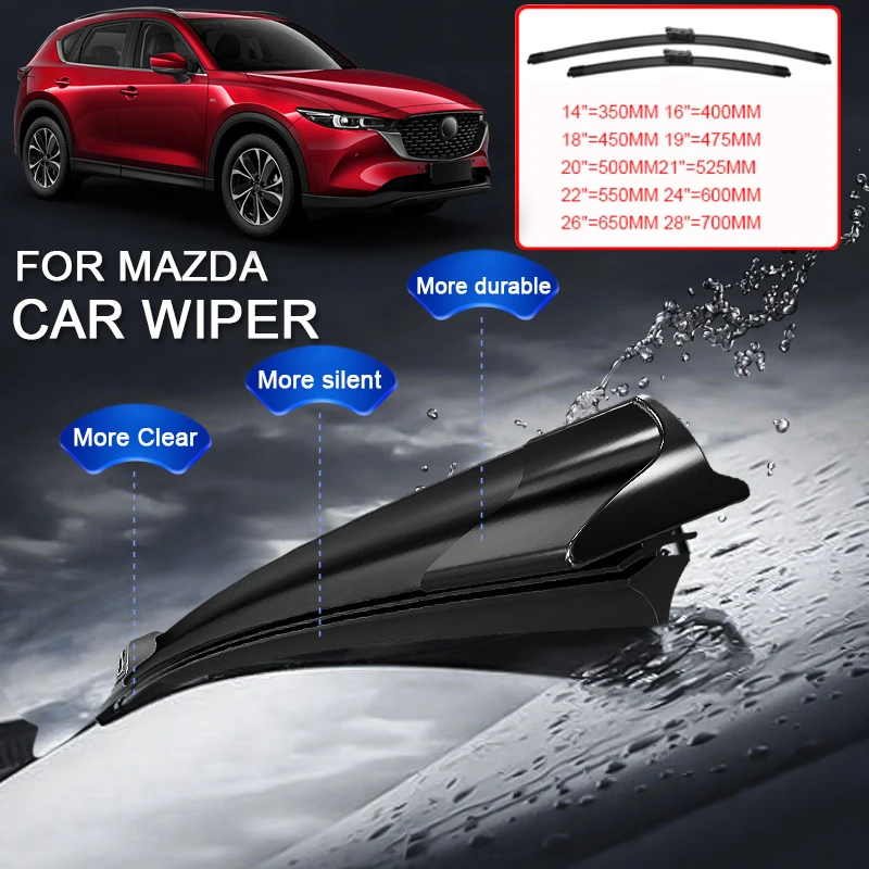 2PCS Car Front Windshield Rubber Wiper For MAZDA M2 DEMIO M3 BL BP AXELA M5 PREMACY M6 ATENZA CX-3 CX-5 CX-7 CX-9 CX-30 CX-50