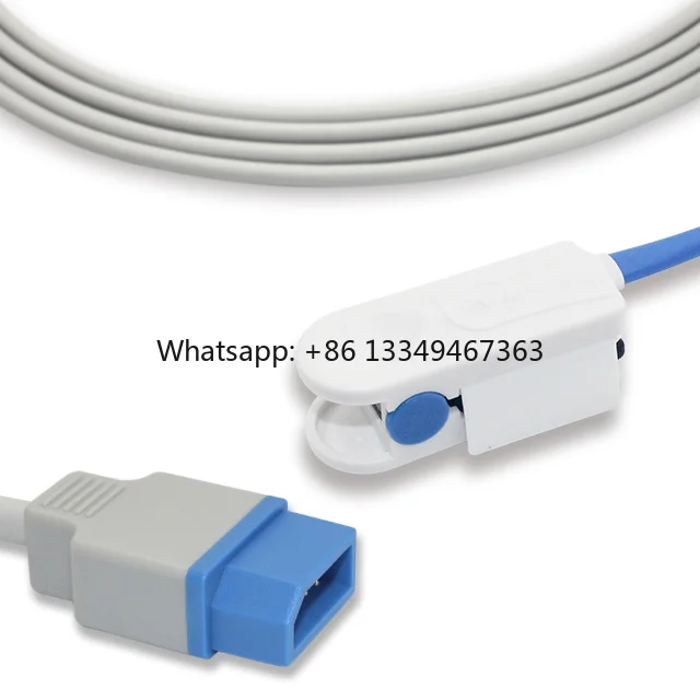 High-quality Reusable Adult Clip Spo2 Sensor, 3 Meters, 8 Pin Medical Spo2 Probe, Latex-free