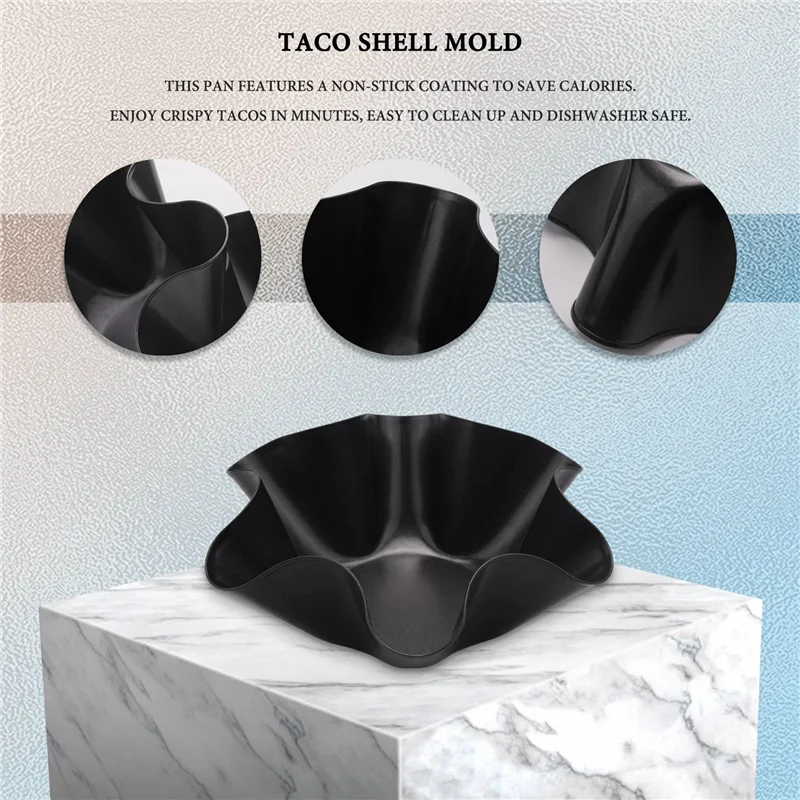 Grote Anti-Aanbaklaag Gecanneleerde Tortilla Shell Pans Taco Saladekommakers, Anti-Aanbaklaag Koolstofstaal, Set Van 4 Tostada Bakkers