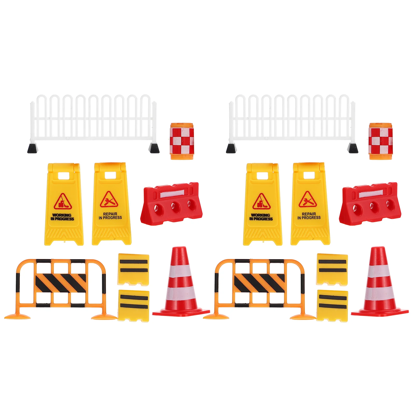 18 Pcs Road Sign Barricade Toy Signs Models Wooden Parent-child Interactive Toys Kids Plastic Early Education Traffic