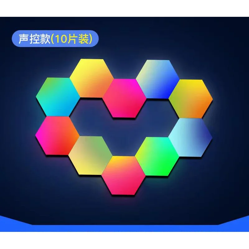 Умные квантовые световые панели Wi-Fi - светодиодное игровое окружающее освещение, звуковая активация, настенный светильник «сделай сам», с дистанционным управлением