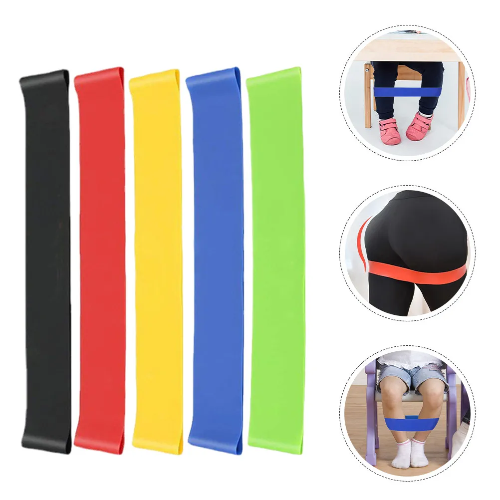 

5Pcs Classroom Foot Bands for Attention Challenges Stretch Desk Chair Leg Band Secure Design Office Yoga Resistance Loop