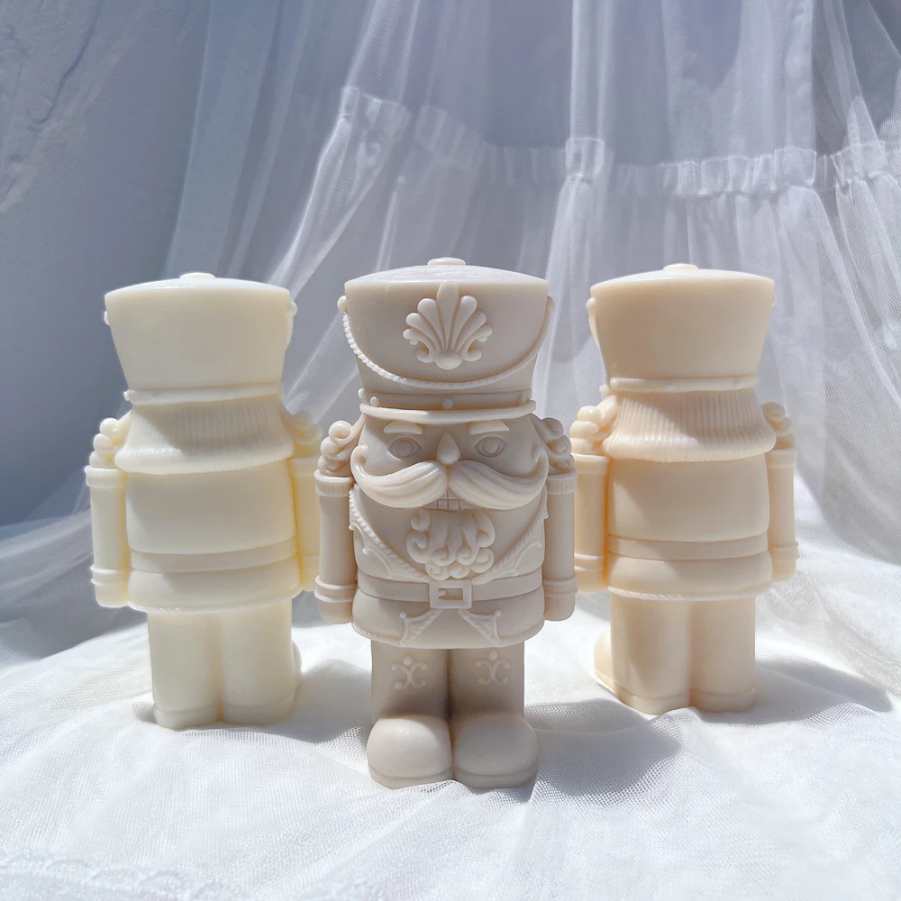 Shorty Nutcracker Statue Silicone Candle Mold Christmas Decor Silicone Mold Dinner Soy Wax Silicone Mould Christmas Ornaments