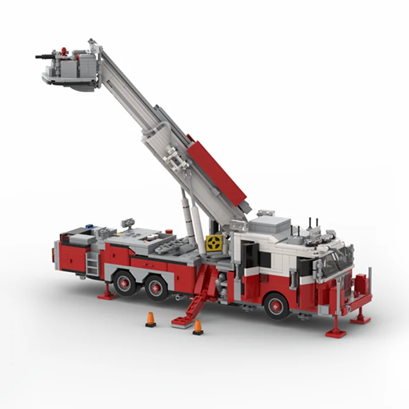 Popolare 1365 pezzi Moc camion dei pompieri torre scala blocchi di costruzione modello assemblaggio mattoni giocattoli bambini adulti compleanno regali di Natale