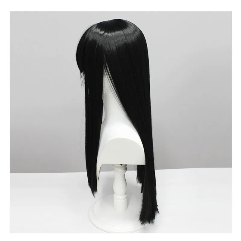 Inoue Takina Cos cheveux longs raides Anime Lycoris recul héroïne rôle perruque balle habiller chapeaux frange noire cheveux longs couvre-chef