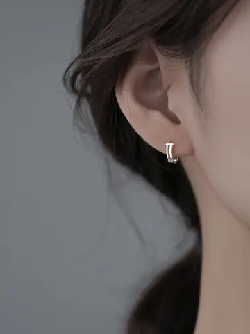 925 스털링 실버 기하학적 T 모양 여성용 귀걸이, 심플한 금속 스타일