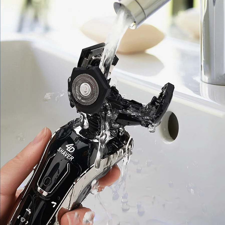 Professional men's electric shaver, with smooth and comfortable shaving time, suitable for facial trimming and cleaning image 4