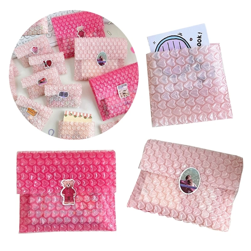 10PCS Love Plastic Thicken Bubble Bags for Mailing Shockproof Bubble Bags Bubble Packaging Bags Heart-Shaped Bubble Bags