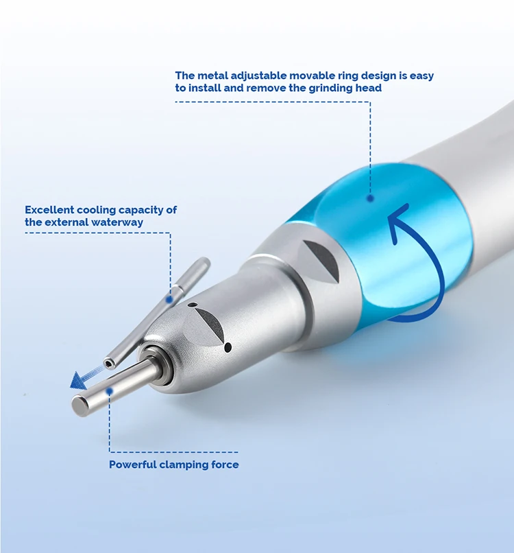 AZDENT Dental Chirurgisches gerades Handstück 1:1 Nasenkegel Handstück mit niedriger Geschwindigkeit und externem Rohr Zahnmedizin Kliniken Laborwerkzeug – Detail 6