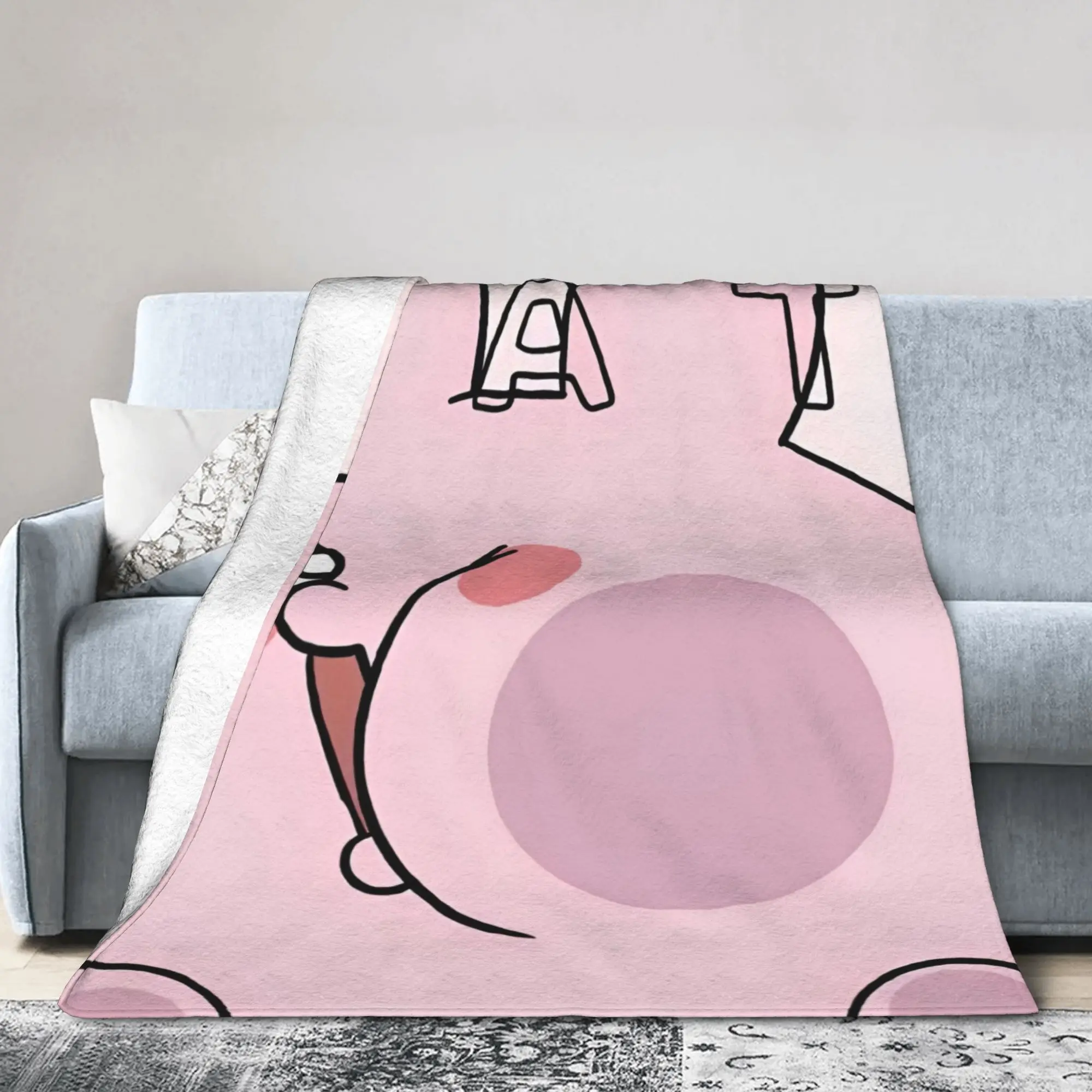 Asamimichaan Asleep Cartoon Flannel Blanket Kawaii Asamimi Awesome Throw Blankets for Home 200x150cm Bedspreads,