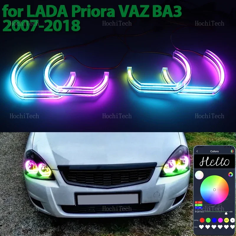 

Dynamic LED Ring Angel Eyes APP control remote Turn signal flashing Rings for LADA Priora VAZ ВАЗ Sedan Hatchback 2007-2018