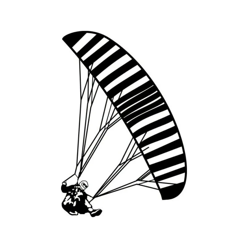 10.8*16CM Interesting Paragliding Car Stickers Reflective Vinyl Decals Cartoon Black/Silver car styling y-031