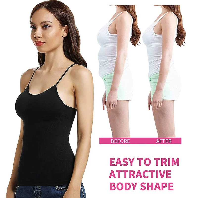 MISSMOLY Womens Camisole Shapewear Tops Tummy Control Built in bra Tank Shaping Seamless Body Shaper Slimming Cami Vest Corset